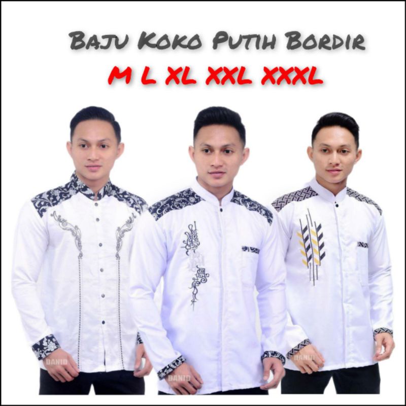 Baju Koko Putih Pria Habaib Lengan Panjang Jumbo XXL XXXL