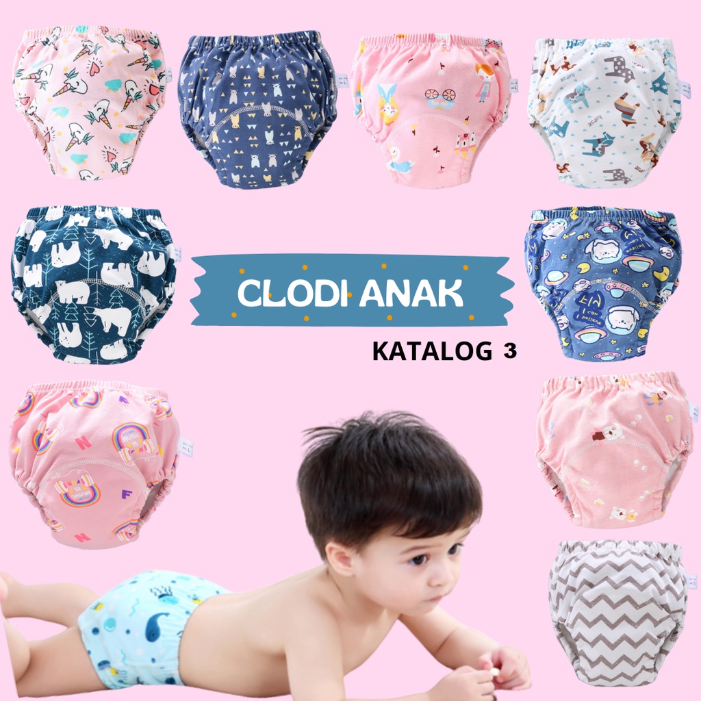 CELANA DALAM POPOK CLODI TRAINING PANTS PIPIS BAYI ANAK  CLOTH DIAPER BABY 4 LAYERS KATALOG 3 CDP