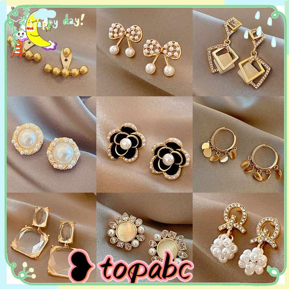 Anting Mutiara TOP Hadiah Perhiasan Wanita Aksesoris Fashion Desain Perancis