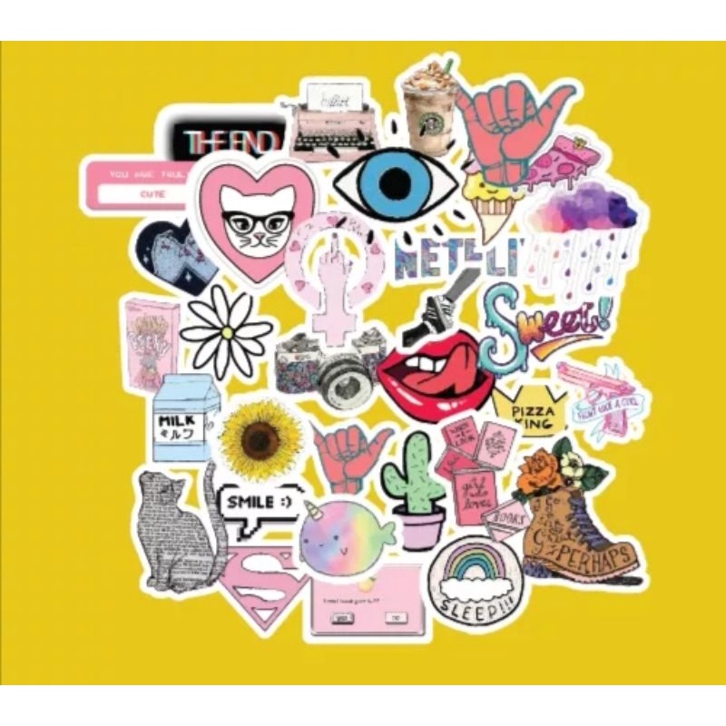 

Stiker lucu, Aesthetic dan bagus , stiker pack isi 10 stiker yg lucu ,Aesthetic dan bagus