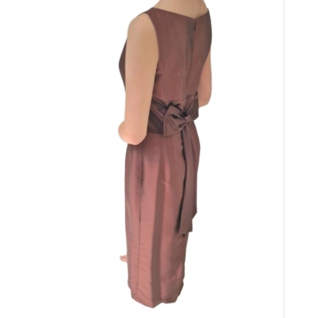 gaun pesta coklat simple ,buat pesta dan gaun modis ,natural ..warna coklat ,kain premium