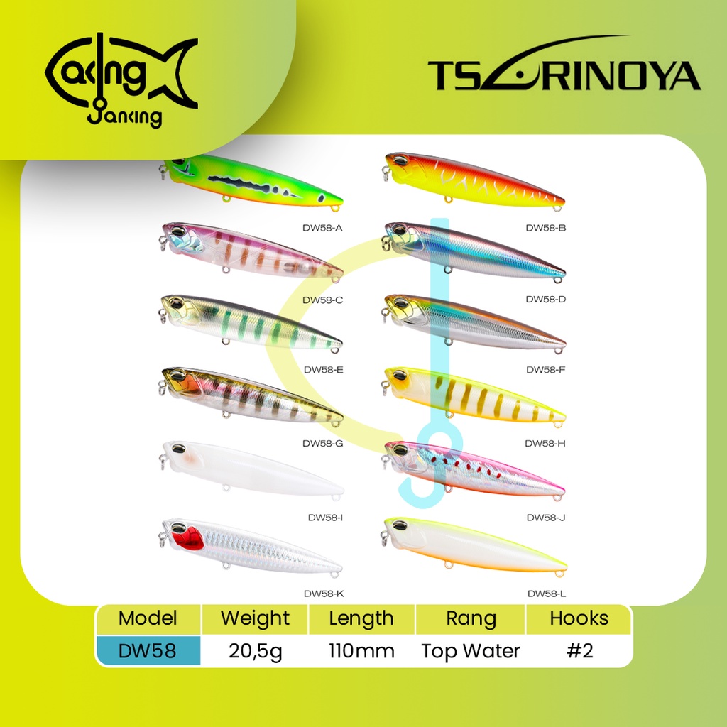 WTD TSURINOYA DW58 RATTLE / 11 CM - 20.5 GR / WTD TOP WATER