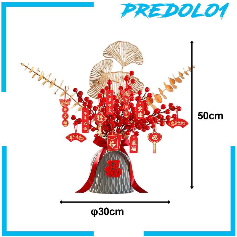 [Predolo1] Hiasan Imlek Merah Spring Festival Bonsai Meja Centerpiece