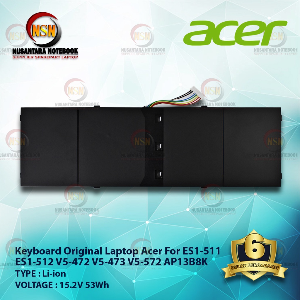 BATERRY ACER Original ES1-511, ES1-512, V5-472, V5-473 V5-572 AP13B8K