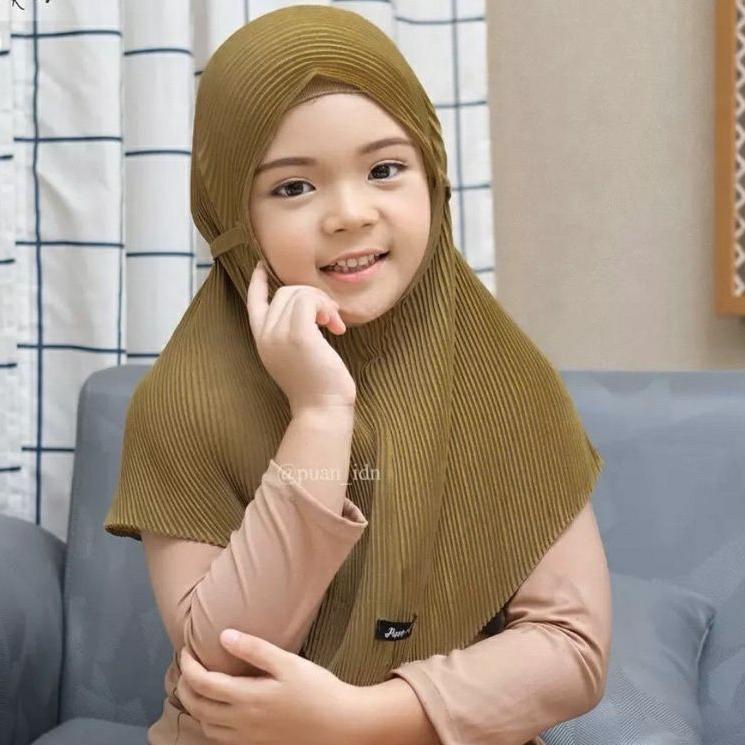 [CZK.22De22ғ] JILBAB BERGO ANAK PLISKET PREMIUM HIJABBERGO INSTAN ANAK