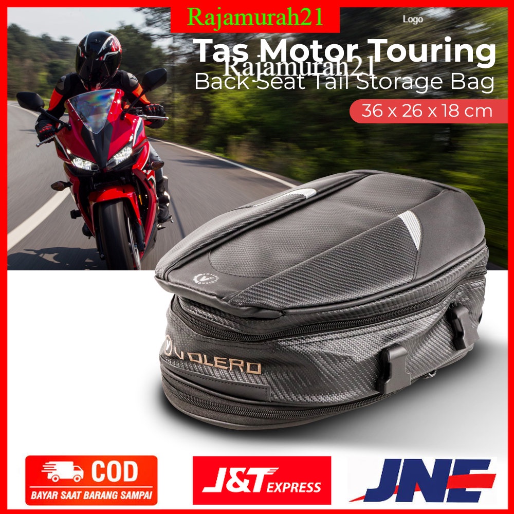 VOLERO Tas Motor Touring Back Seat Tail Storage Bag - RR9014 - Black - 3VSE01BK