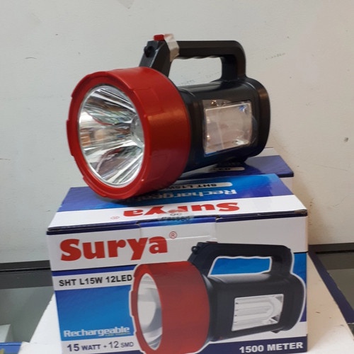 Senter Surya SHT L 15 W MERAH 12 LED Senter Tangan + Emergency