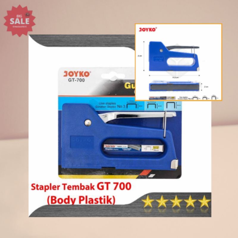 

STAPLER TEMBAK GT - 700 BODY PLASTIK(ORIGINAL PRODUK)