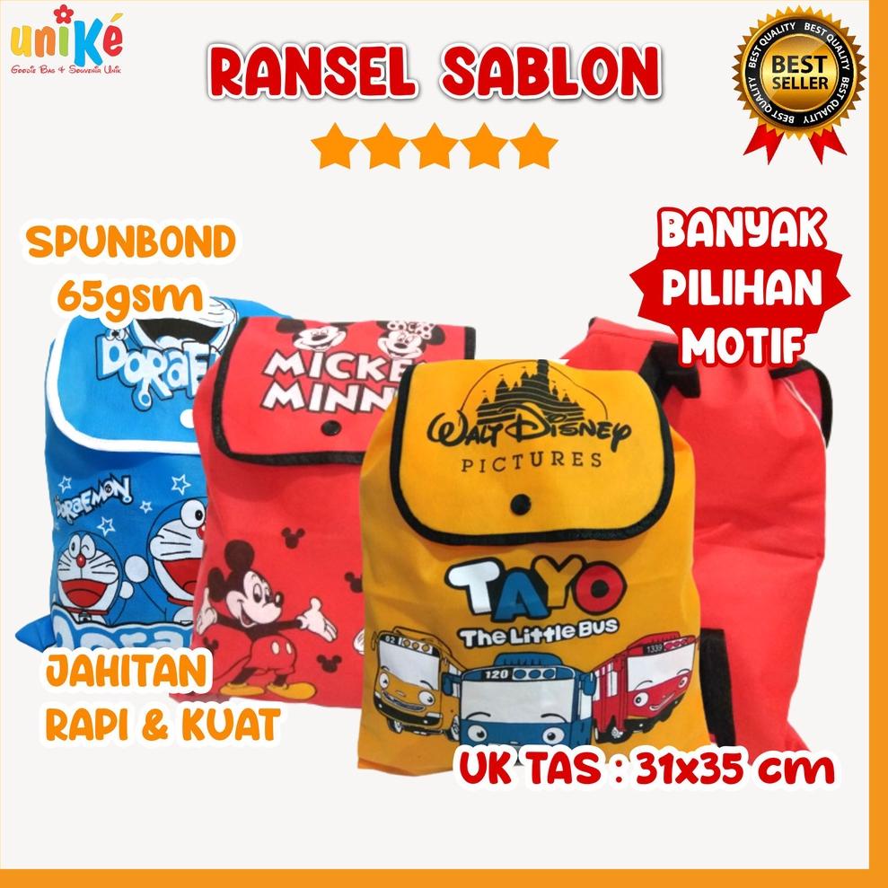 

↙ [MURAH] TAS SPUNBOND RANSEL Sablon Karakter Goodie Bag ulang tahun anak Goody Ultah GROSIR へ