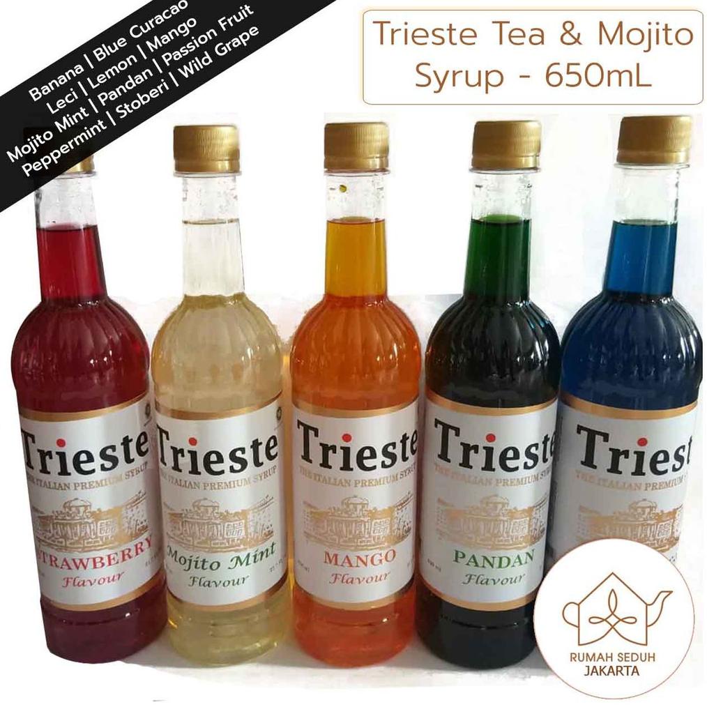 

[BAYAR DITEMPAT] Trieste Italian Syrup 650 mL - Tea and Mojito Syrup Series - Mint, Lychee, Mango, Strawberry, Pandan