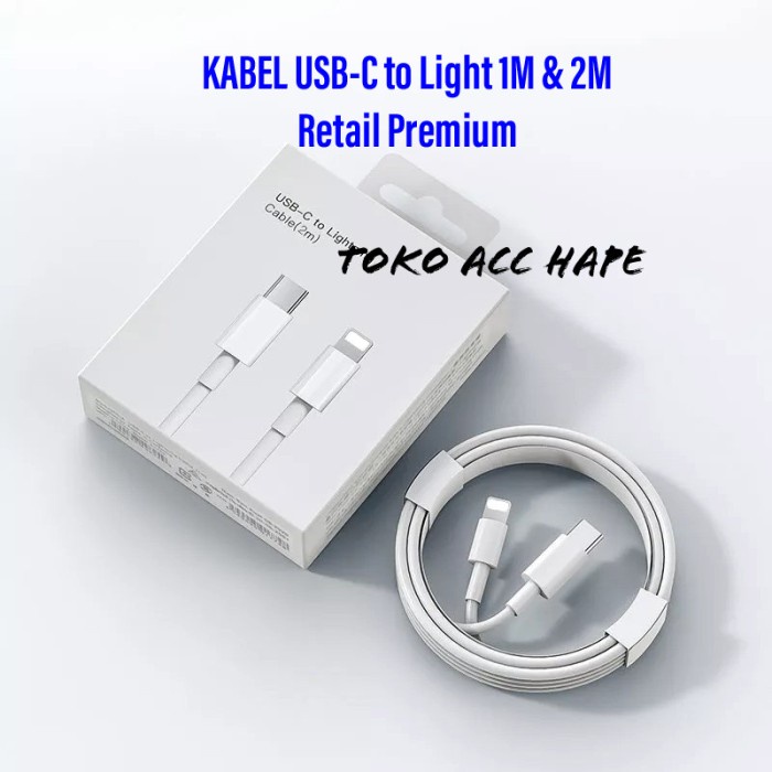 KABEL DATA CHARGER Iph USB-C to Light 1 Meter &amp; 2 Meter RETAIL PREMIUM