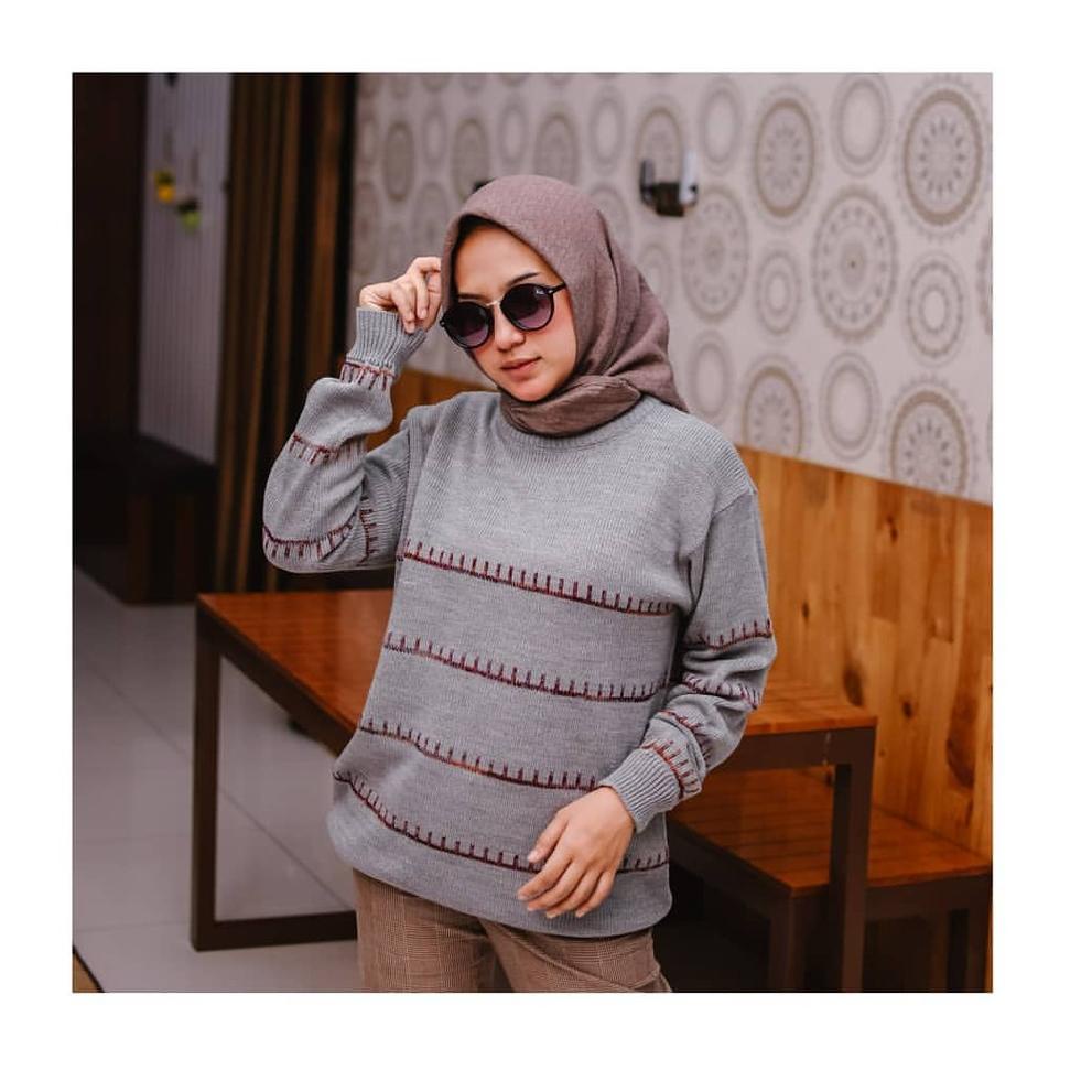 [D-H1H-㊚] Deluna Sweater pria bahan rajut_siap dikirim