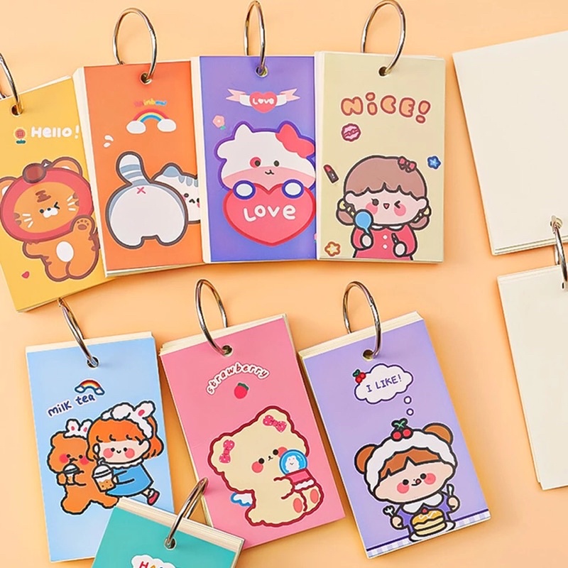 READY STOCK BISA COD - MEMO CATATAN RING KECIL AESTHETIC KARAKTER KARTUN HEWAN LUCU MOTIF ANAK PEREMPUAN KAWAII GAYA REMAJA CEWEK KOREA FANCY KAMUS KOSAKATA STICKY NOTE JURNAL PAD SPIRAL KERTAS TULIS PORTABLE STUFF PERLENGKAPAN SEKOLAH MURAH VIRAL IMUT