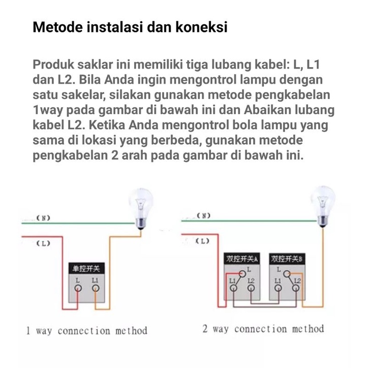 saklar lampu ultra tipis kaca tempered biru 1 way