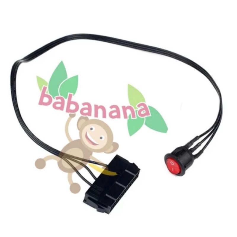 Kabel Jumper switch starter 24pin atx psu mining power supply on off