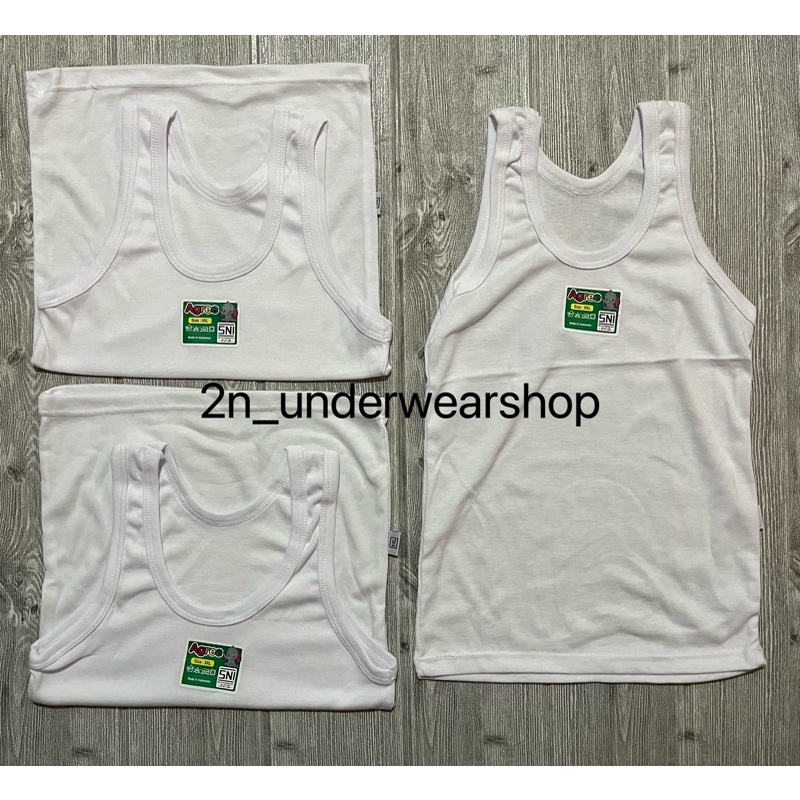 [3 helai] [6 helai] Singlet Anak Agree Kids Putih Lembut dan Nyaman Best Seller