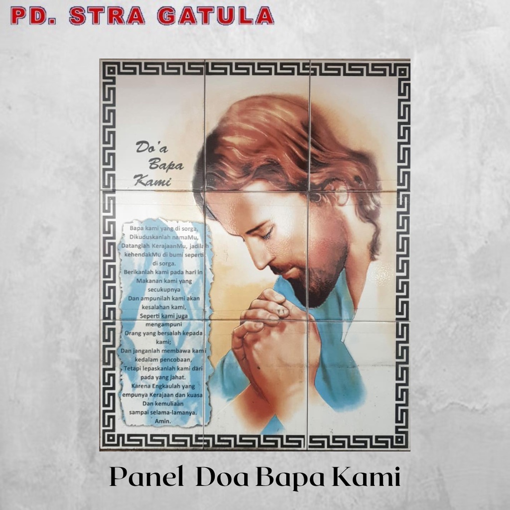 Panel Keramik Dinding Gambar Doa Bapa Kami