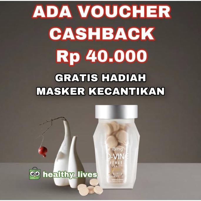 Dvine D vine COLLAGEN CANDY ORIGINAL ASLI ISI 60 TABLET