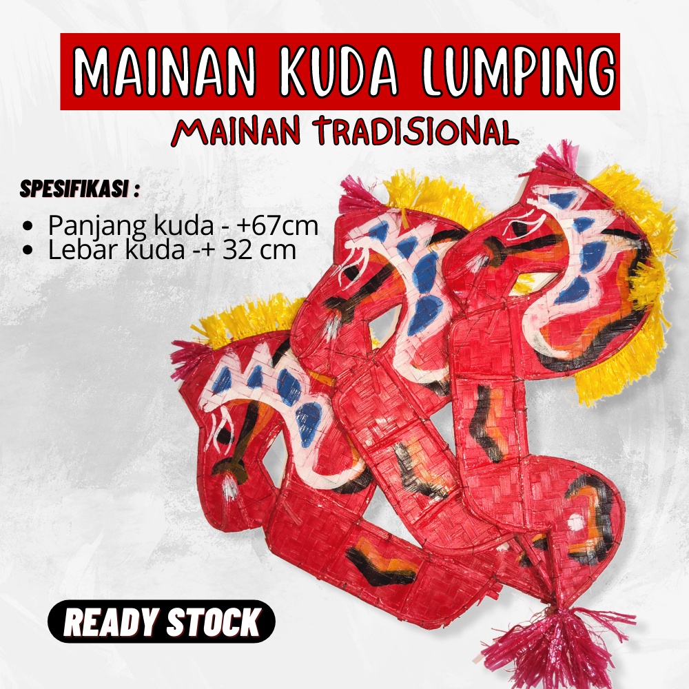 Mainan Anak Tradisional Kuda Lumping Bahan Bambu Asli