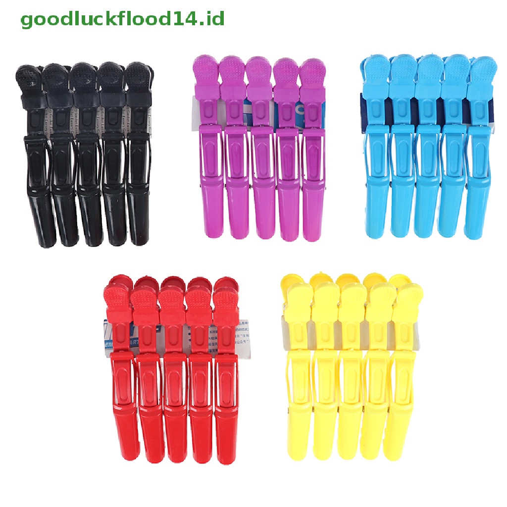 [GOOGFOUR] 5pcs Hairdressing Salon Matte Sectioning Clamp Hair Clip Jepitan Rambut Grip Cakar [Atas]