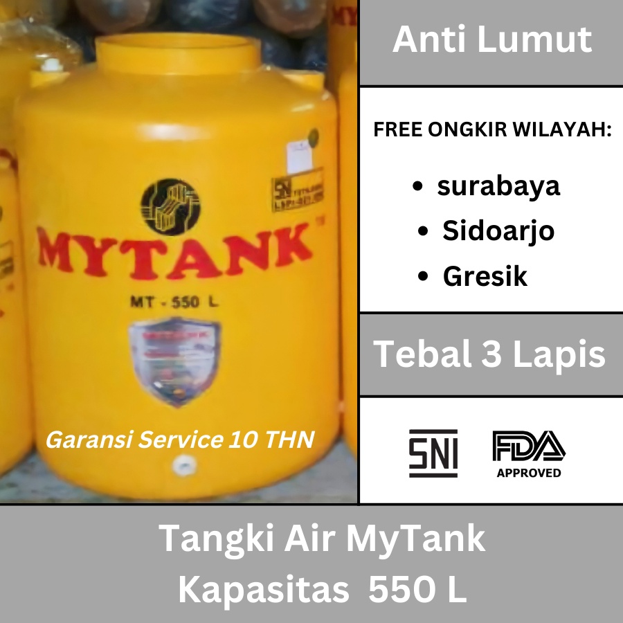 Tandon Tangki Toren Air Plastik Mytank 500 Liter 550 Liter Anti Lumut Berkualitas Tandon Tangki Toren Air 500 Liter 550 Liter