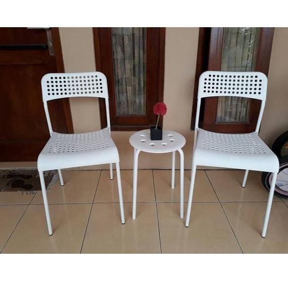 AAADDE AD2227 4DD3 Kursi PUTIH  Kursi Bangku Meja Makan Kantor Kursi Belajar Simple Minimalis Besi P