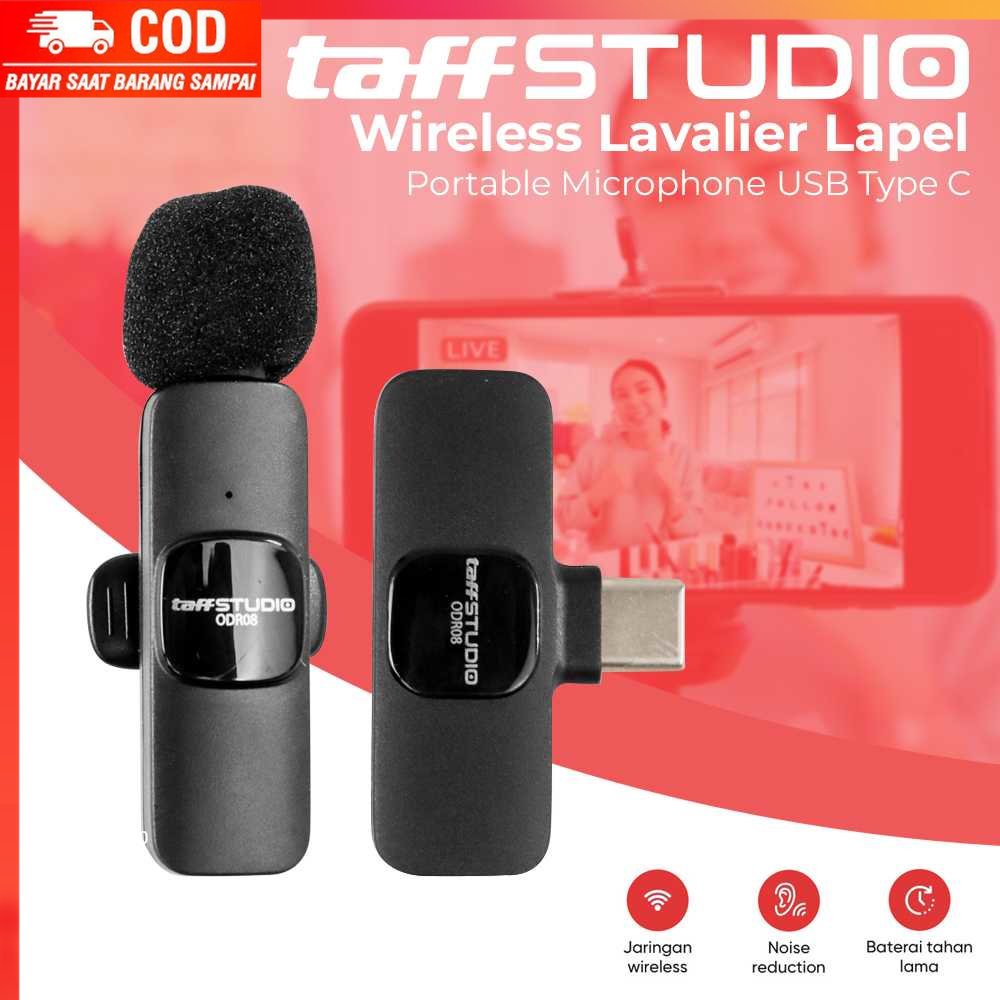 ( 100% BARANG ORI ) TaffSTUDIO Wireless Lavalier Lapel Portable Microphone USB Type C - ODR08