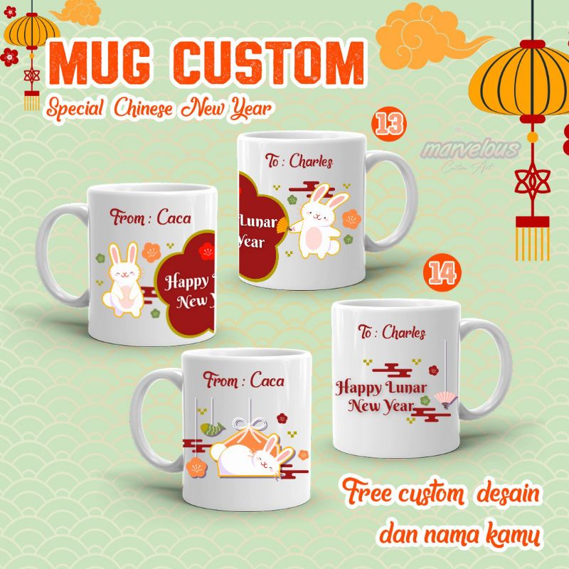 MUG IMLEK / MUG CUSTOM / KADO IMLEK / HADIAH IMLEK / CHINESE NEW YEAR / TAHUN KELINCI