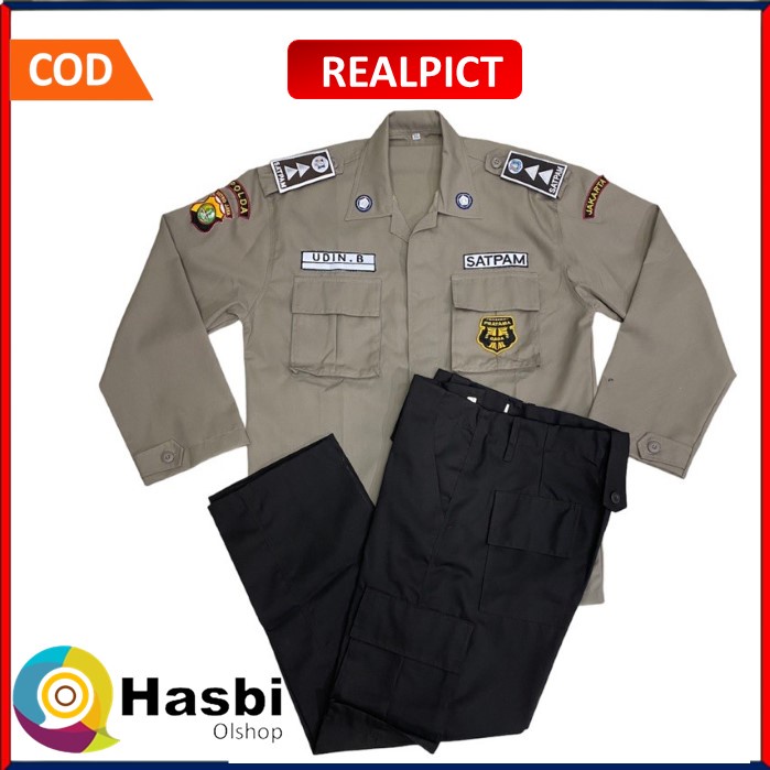 Baju Seragam PDH Security Satpam KREM COKLAT Baru Terbaru Setelan Dinas Harian Kerja Kantor PDL PSH 