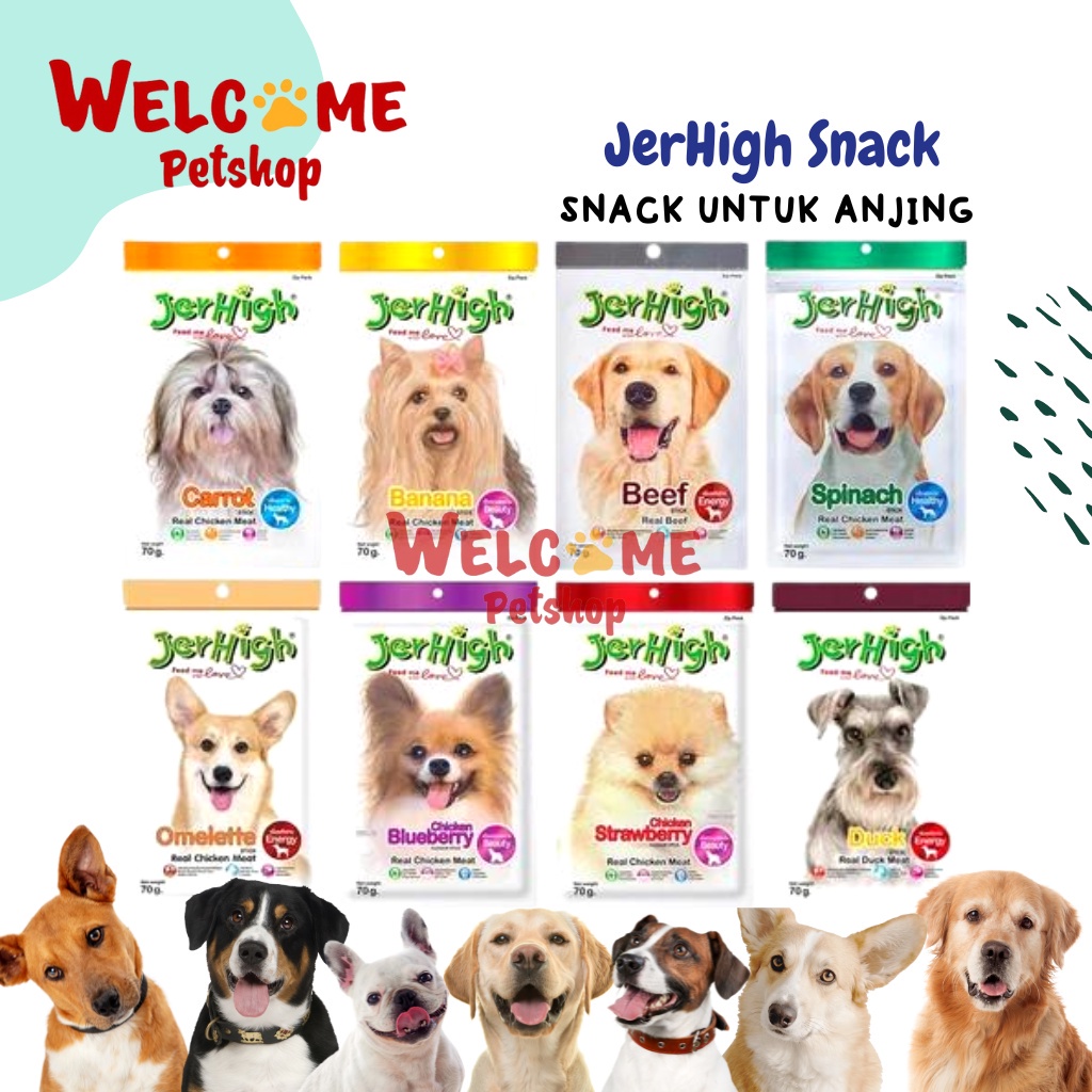 JerHigh Snack 70gr Cemilan Anjing Wangi Buah Daging Dog Treats Jerhigh