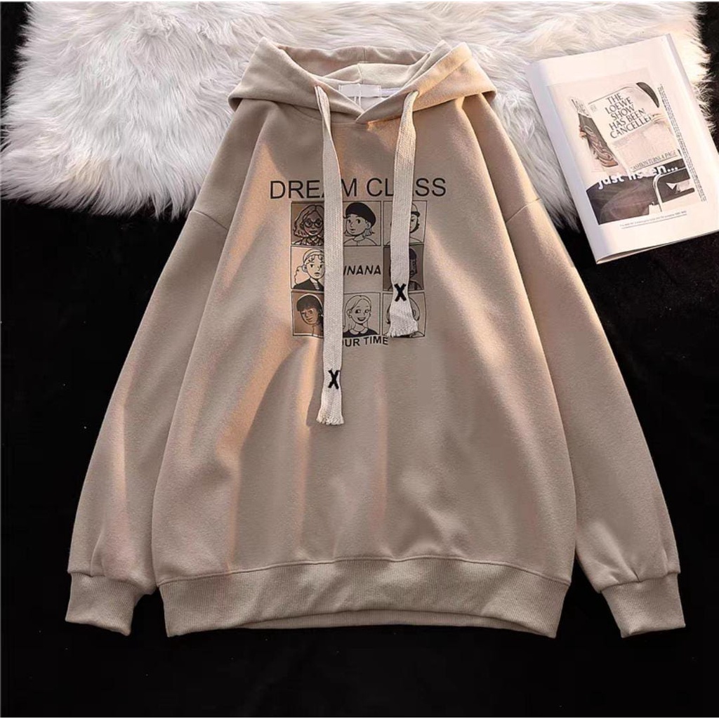 Sweater Hoodie Pria Wanita DREAM CLASS Jacket Oversize Oufit Daily Kasual Ala Korean Kekinian