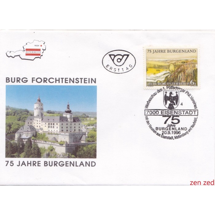 

A503 Prangko Austria FDC 1996 Burgenland 1 Pcs