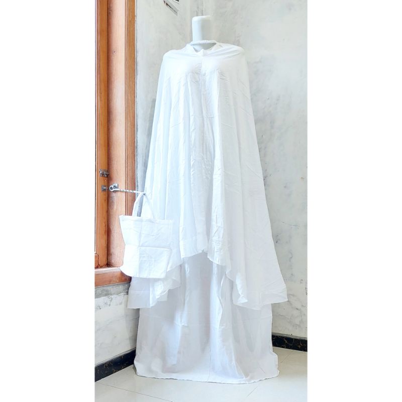 Mukena Rayon Putih Polos Tebal Adem Dewasa