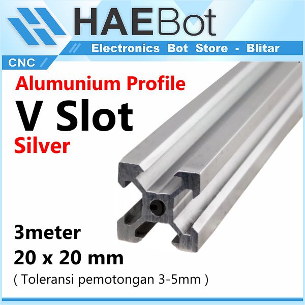 [HAEBOT] Aluminium Profile V Slot 2020 20x20 AP2020 Profil CNC 3 meter Frame Extrusion Mini Kerangka Mekanik Series 20mm x 20mm 3D Printer