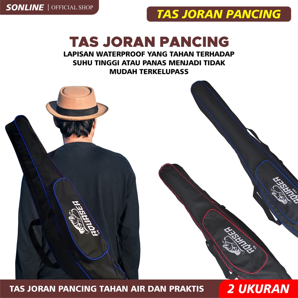 SONLINE -Tas Pancing Brother Ukuran 75cm &amp; 100cm Warna Merah Biru Waterproof Awet TASBR