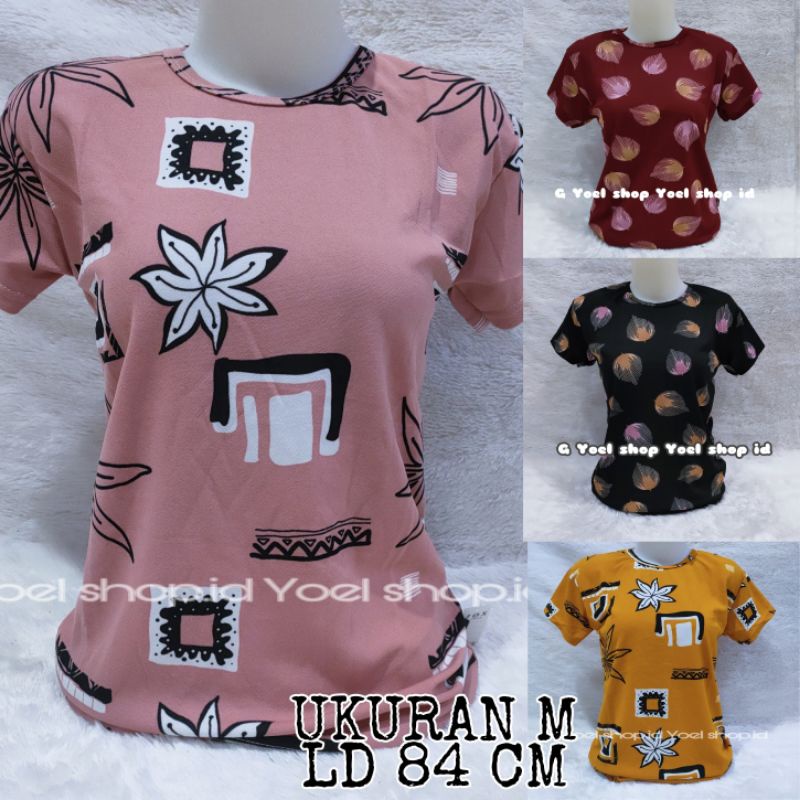 Kaos Atasan wanita uk M lengan pendek / Baju Abg lengan pendek