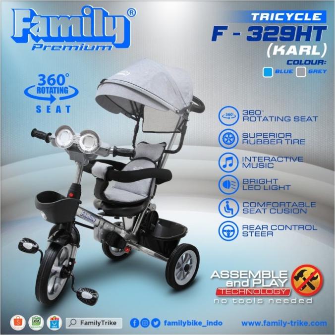 Sepeda Roda Tiga Family Karl F-329 Ht ( Ban Karet ) #Original