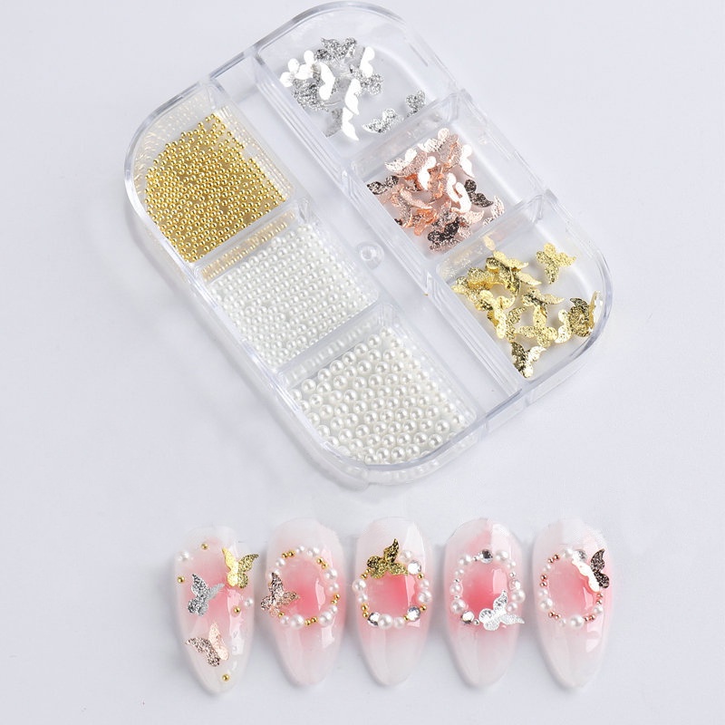 3D Ornamen Kupu-Kupu Bahan Metal Untuk Dekorasi Nail Art Diy