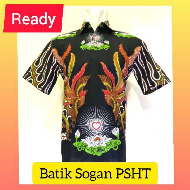 KEMEJA BATIK SOGAN LENGAN PENDEK BORDIR-KEMEJA BATIK PSHT KEREN