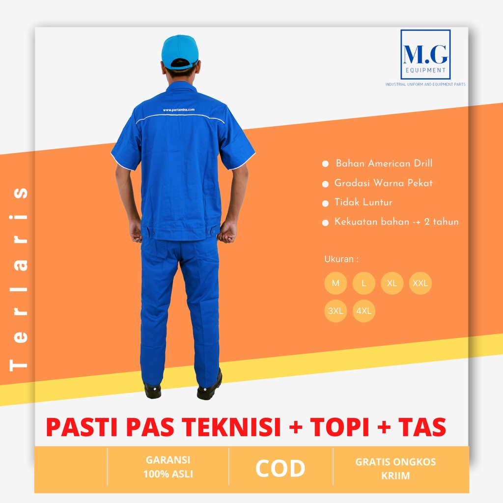 SERAGAM SPBU BAJU+TOPI+TAS PERTAMINA - OPERATOR - PENGAWAS - OFFICE BOY - TEKNISI