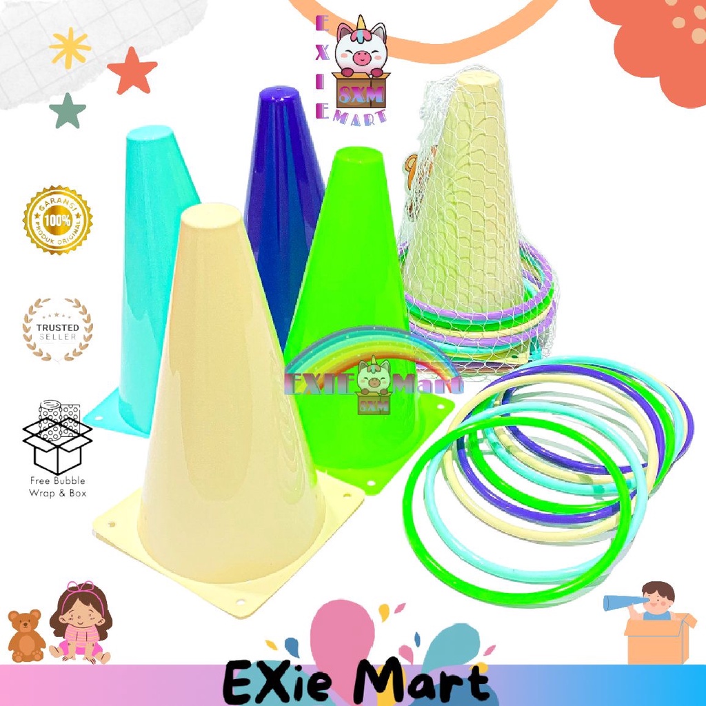 MAINAN ANAK LEMPAR CINCIN BESAR [YG25] - CONE KERUCUT PLUS RING - CONE RINTANGAN OLAHRAGA