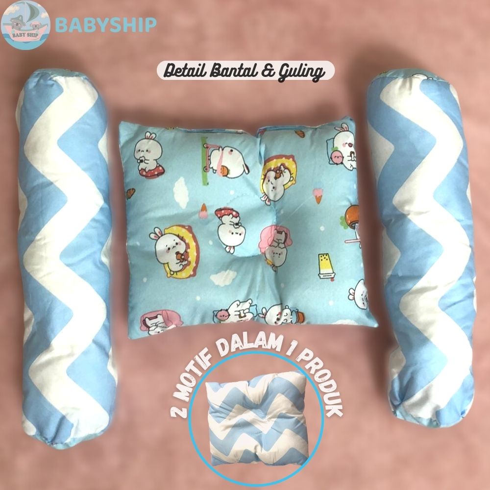 Matras Kasur Bayi  Jumbo / Set Bantal Guling Bayi Free Tas Mika [ Merk BabyShip ]