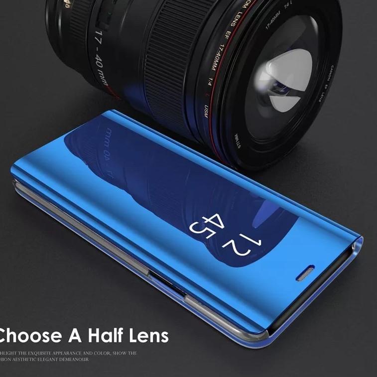 ((S-3-U ✉> OPPO A36 A76 A96 RENO 7 5G Flip cover mirror Standing case Smart View Auto Lock siap diki