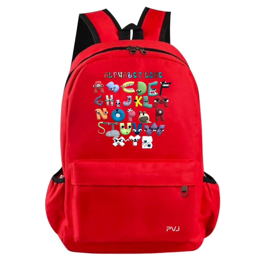 PVJ - Tas Ransel Sekolah Anak Motif Animasi Alphabet lore Backpak