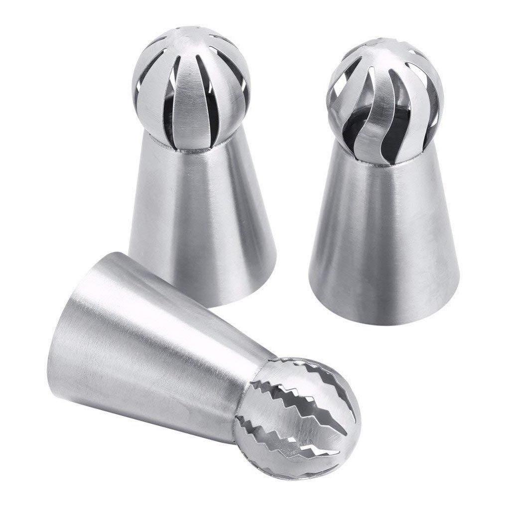 3buah /Set Dessert Piping Tip Stainless Steel DIY Pastry Kue Cupcake Membuat Icing Nozzle Baking Untuk Restoran Bakery