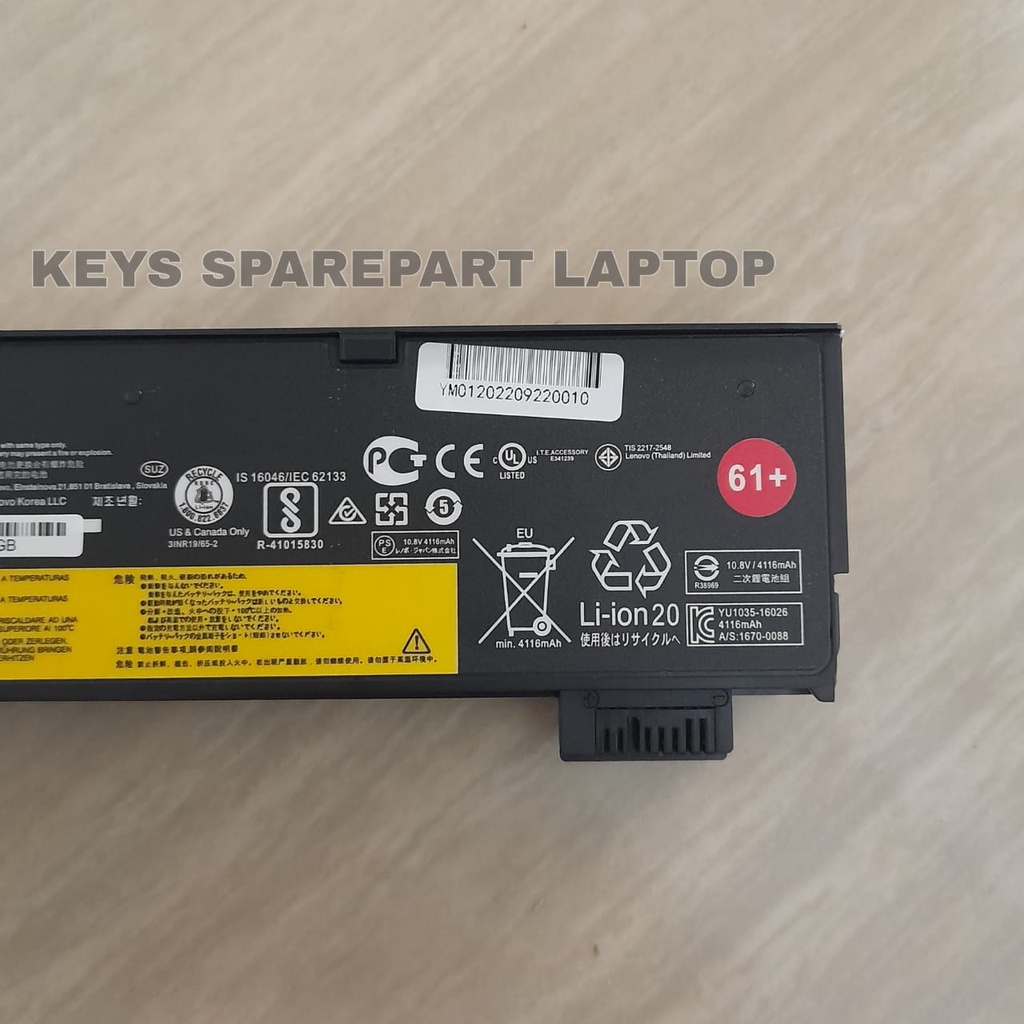 Baterai Battery Batre Laptop Original lenovo Thinkpad T470 T480 T570 T580 A475 P51S 01AV425 P52S TP25 61+