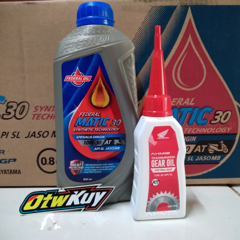 Paket Oli fedral metik SAE 10W-30 ISI 800ML +GARDEN AHM 120ml beat,scoopy,vario,spacy