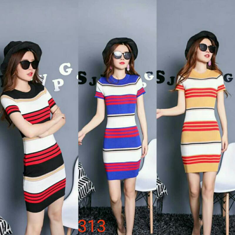 DRESS RAJUT SALUR IMPORT 313