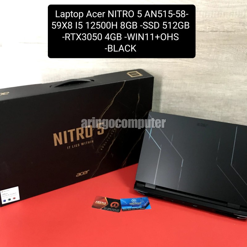 Laptop Acer NITRO 5 AN515-58-59X8 I5 12500H 8GB -SSD 512GB -RTX3050 4GB -WIN11+OHS -BLACK