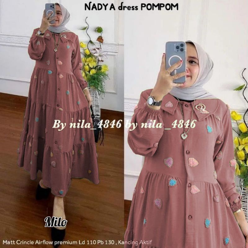 NADYA DRESS POMPOM